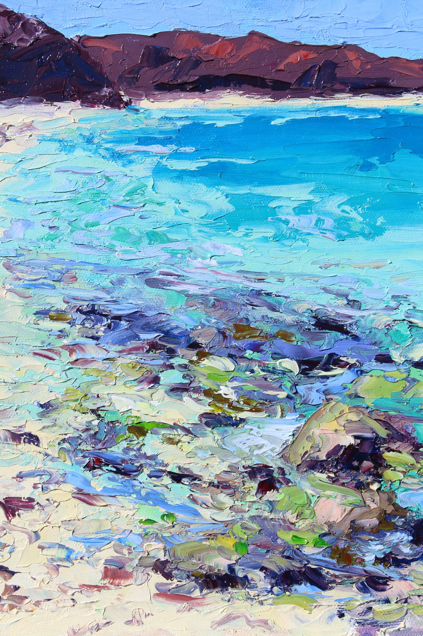 Seaside In Balandra Bay, An Original 12" x 10" Seascape Oil Painting On Canvas