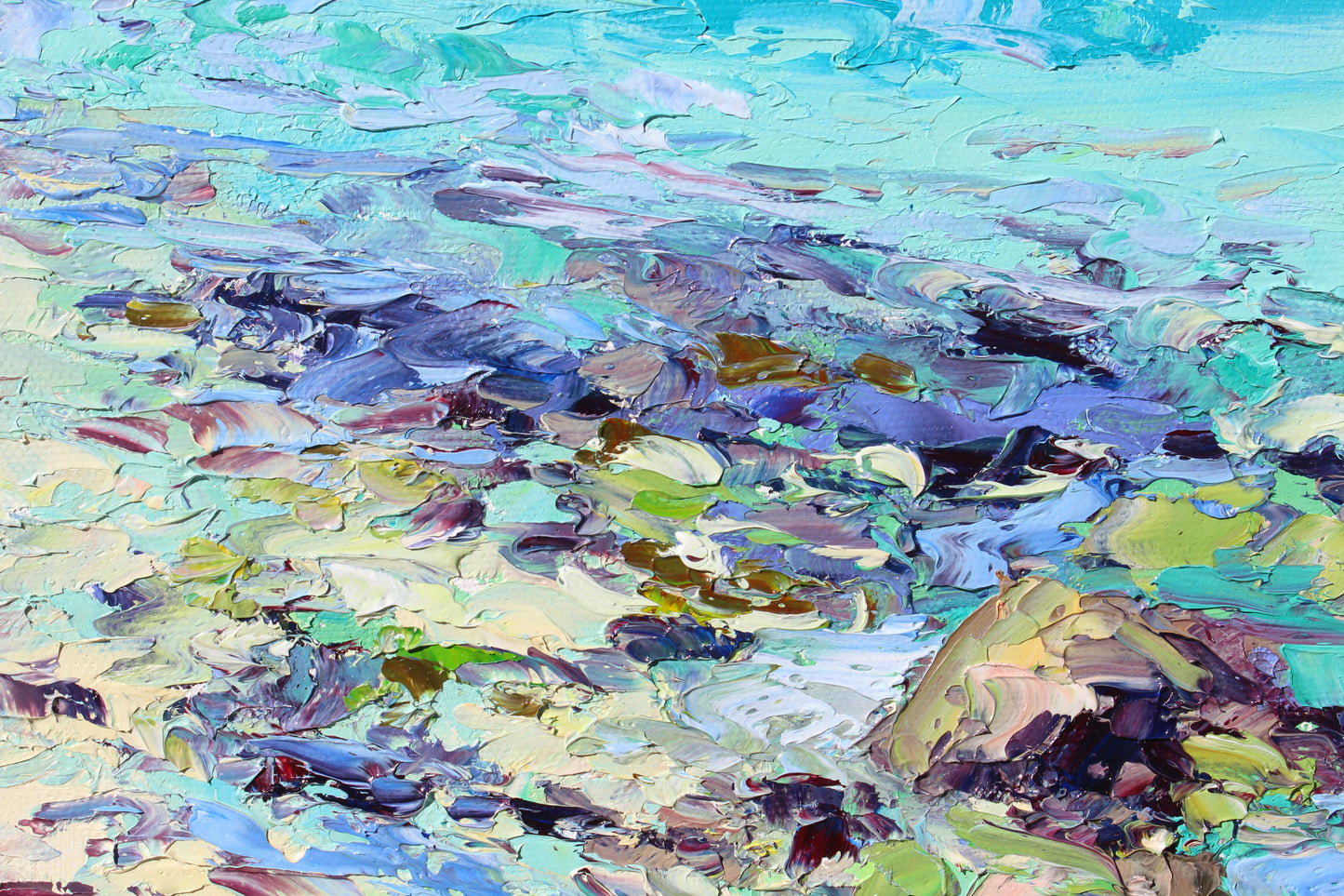 Seaside In Balandra Bay, An Original 12" x 10" Seascape Oil Painting On Canvas