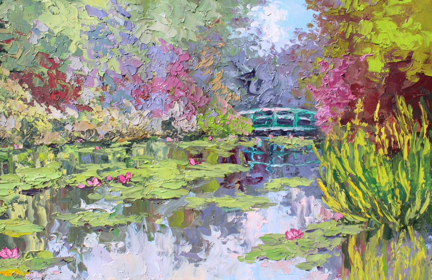 Dreaming Of Giverny, An Original 18" x 20" Garden Landscape Of Monet's Waterlily Pond, Oil On Canvas