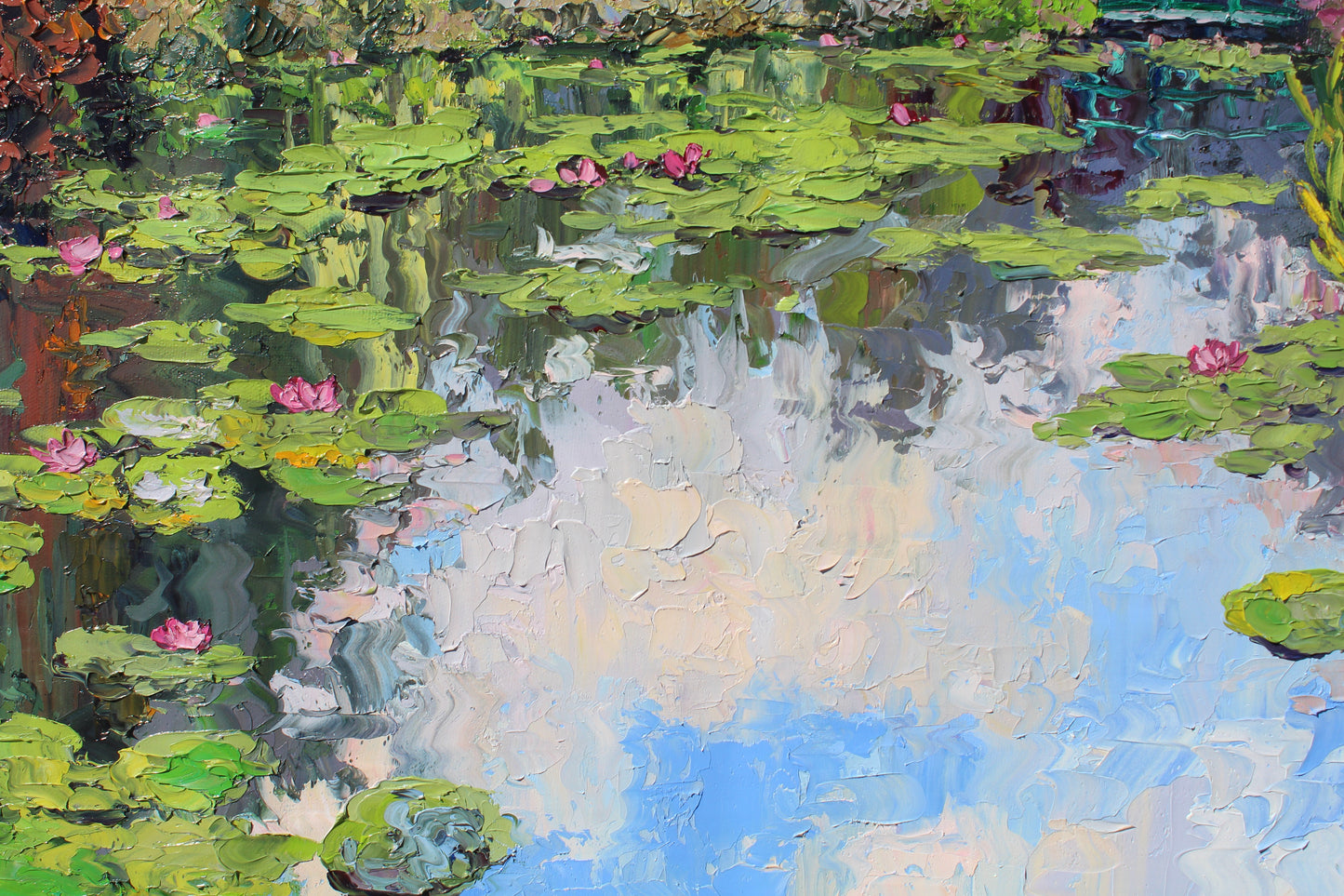 Dreaming Of Giverny, An Original 18" x 20" Garden Landscape Of Monet's Waterlily Pond, Oil On Canvas