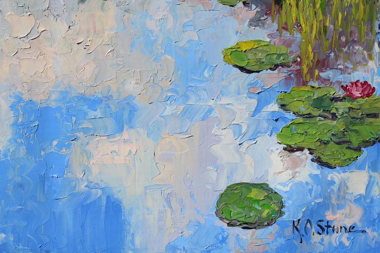 Dreaming Of Giverny, An Original 18" x 20" Garden Landscape Of Monet's Waterlily Pond, Oil On Canvas