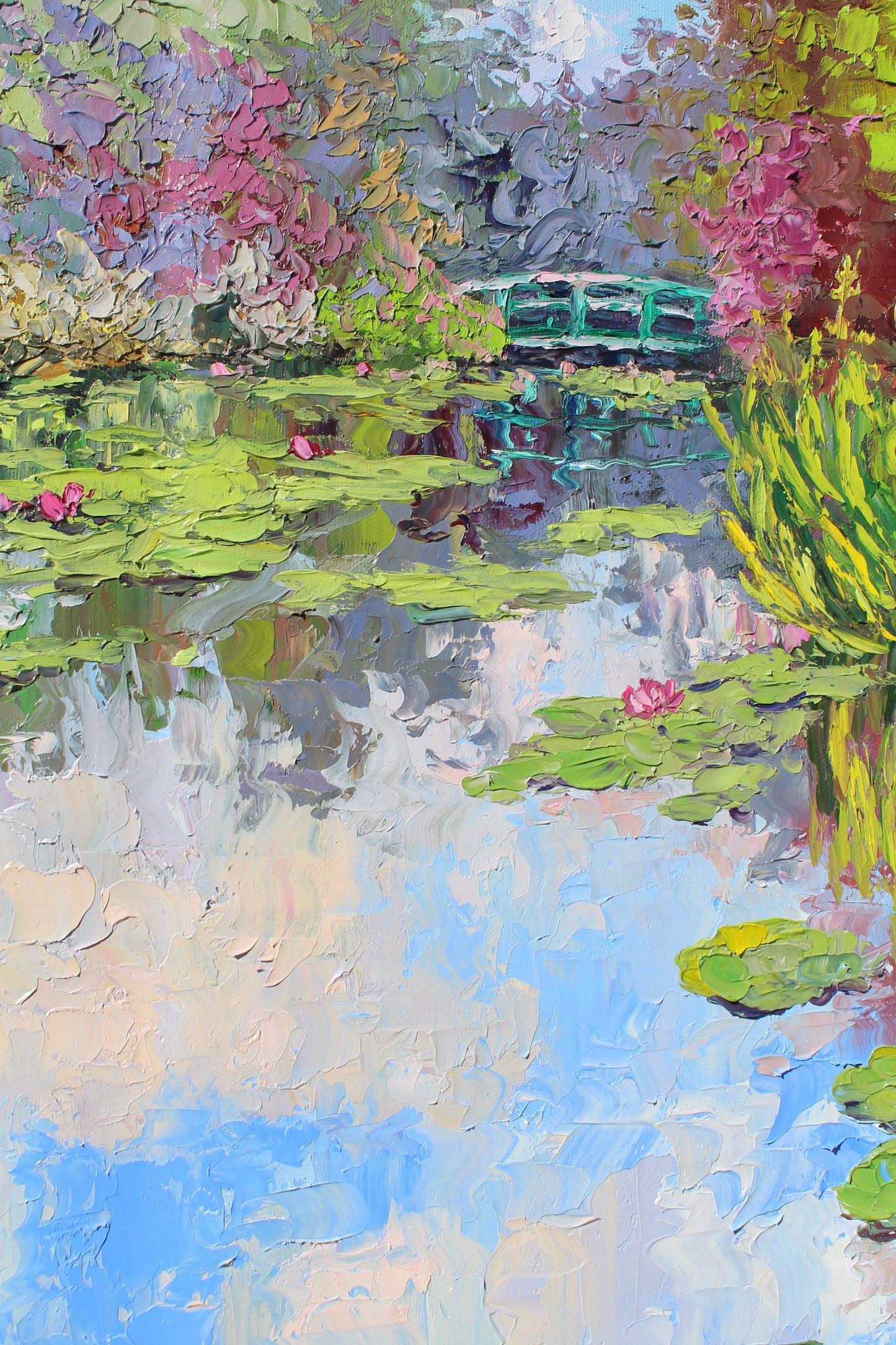 Dreaming Of Giverny, An Original 18" x 20" Garden Landscape Of Monet's Waterlily Pond, Oil On Canvas