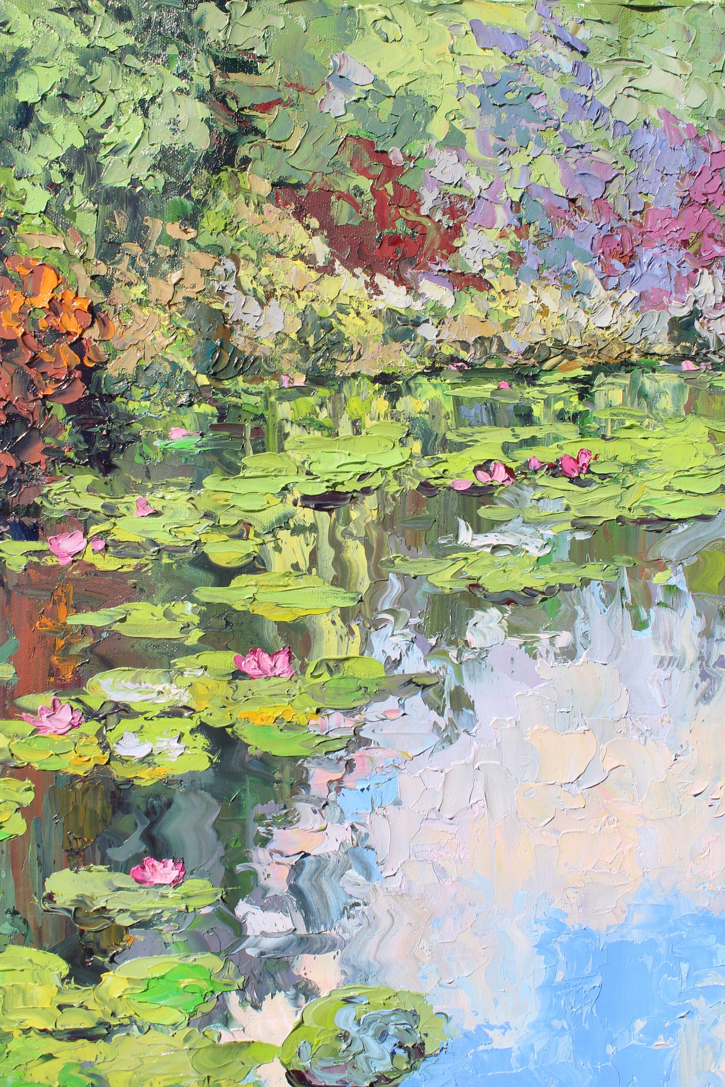 Dreaming Of Giverny, An Original 18" x 20" Garden Landscape Of Monet's Waterlily Pond, Oil On Canvas