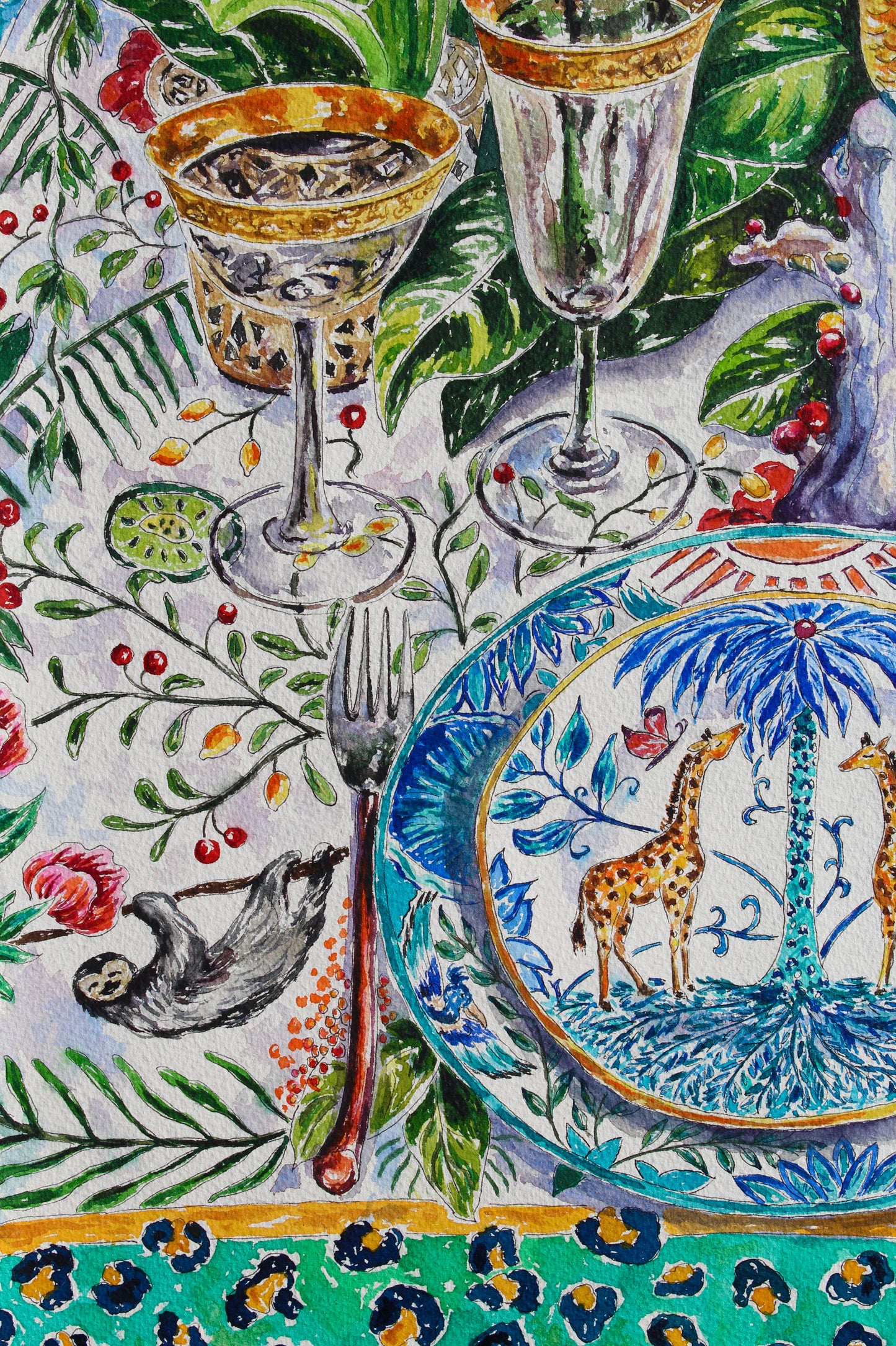 The Grand Safari Table, Giclee Print