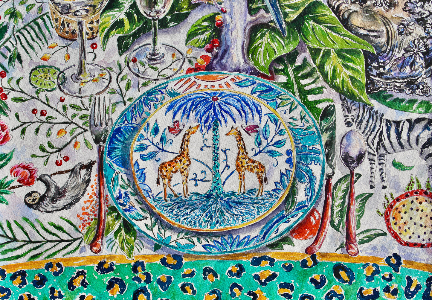 The Grand Safari Table, Giclee Print