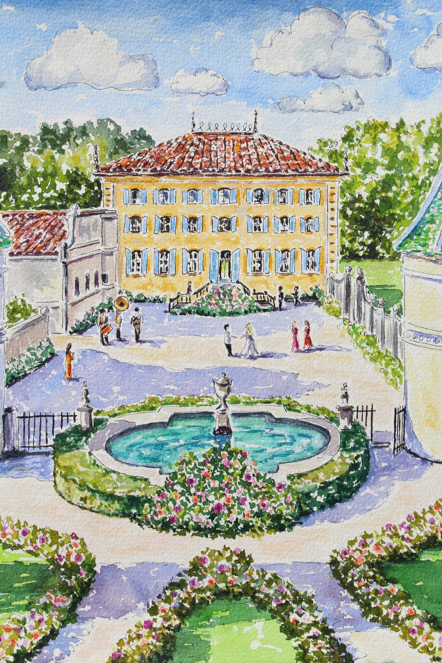 A French Chateau Wedding, Commissioned Artwork, “L'amour au Château de Fonscolombe”.