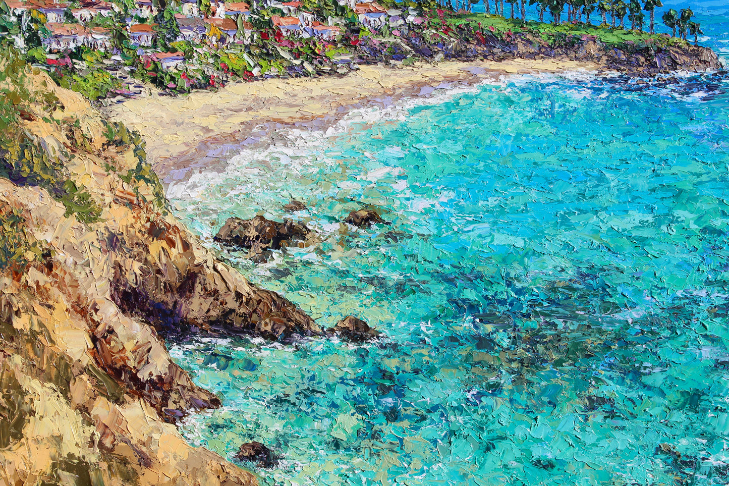 Crescent Bay Laguna Beach Original 30" x 40" Oil Painting On Canvas