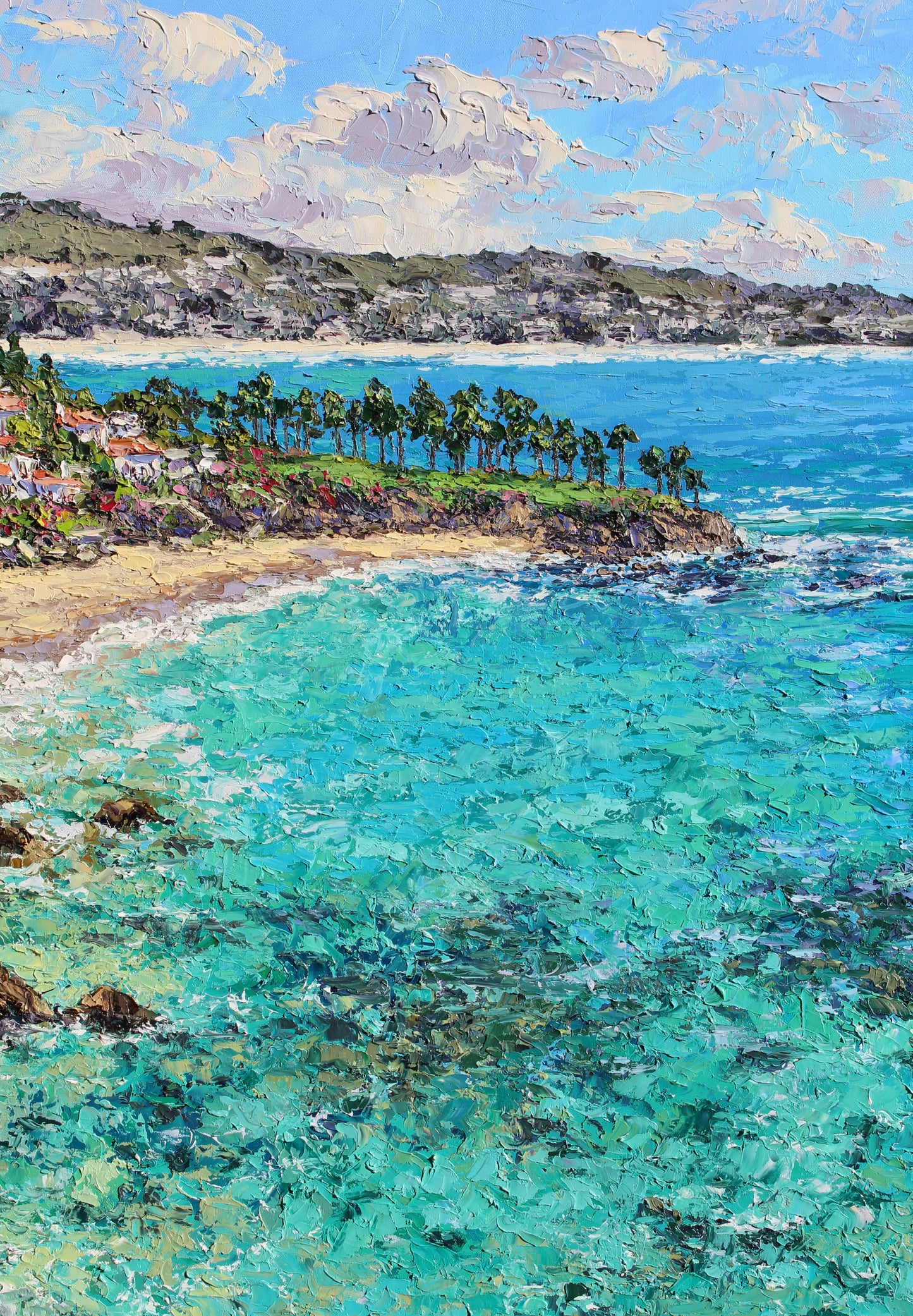 Crescent Bay Laguna Beach Original 30" x 40" Oil Painting On Canvas