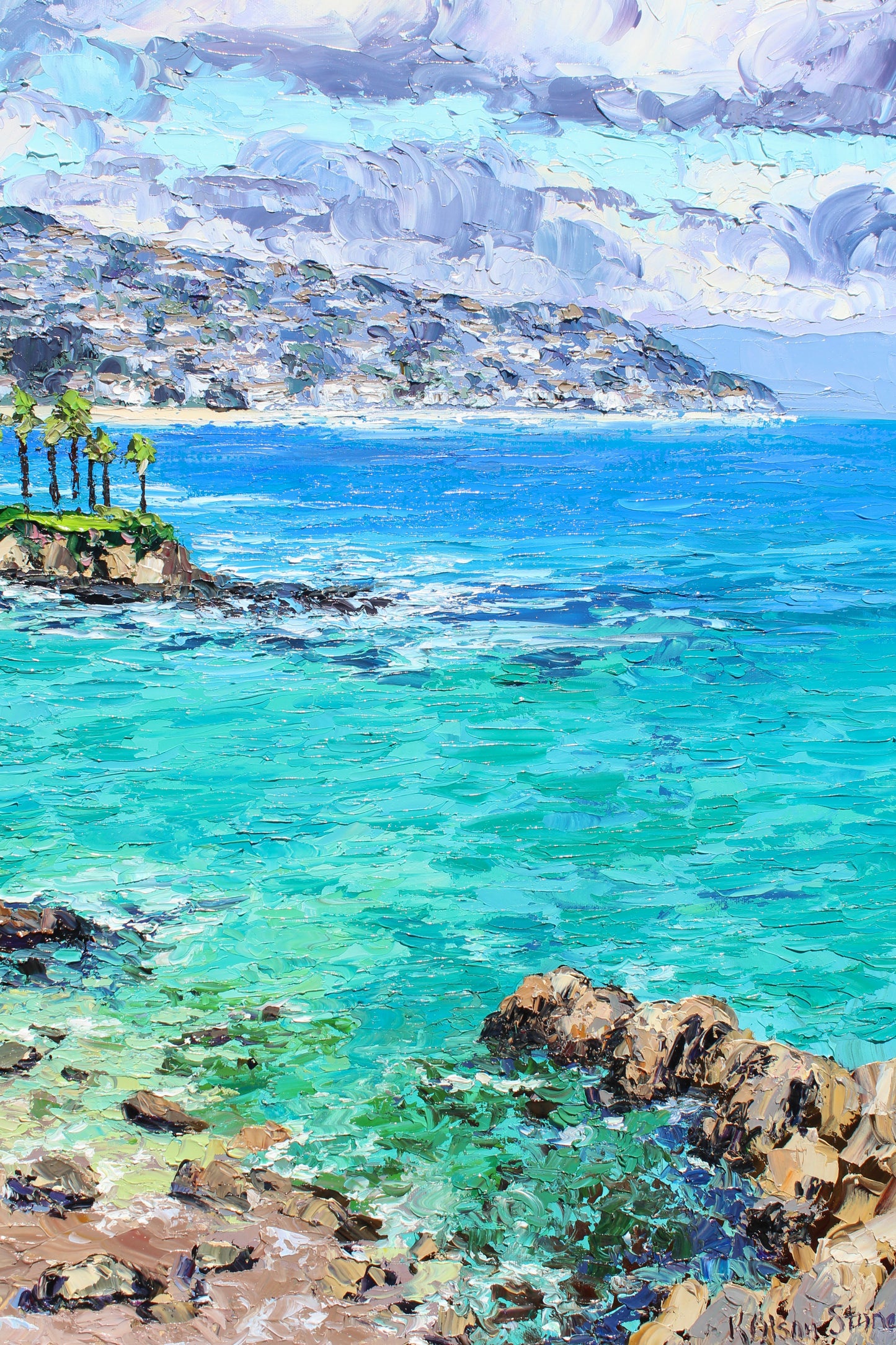 Crescent Bay, After The Rain, Original 30" x 40" Oil On Canvas