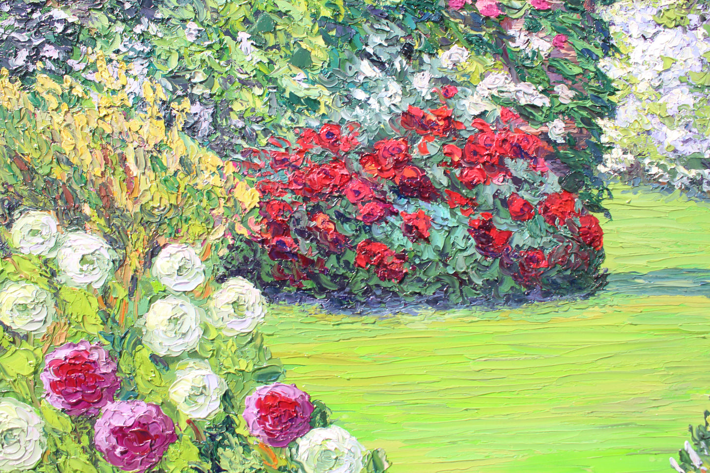 French Country Garden, Original Oil On Canvas