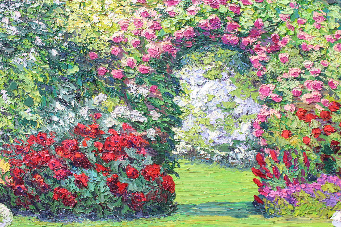 French Country Garden, Original Oil On Canvas