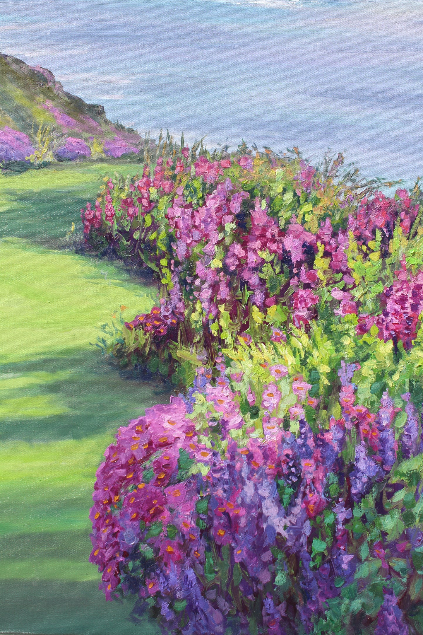 Seaside Garden, Original Oil Painting