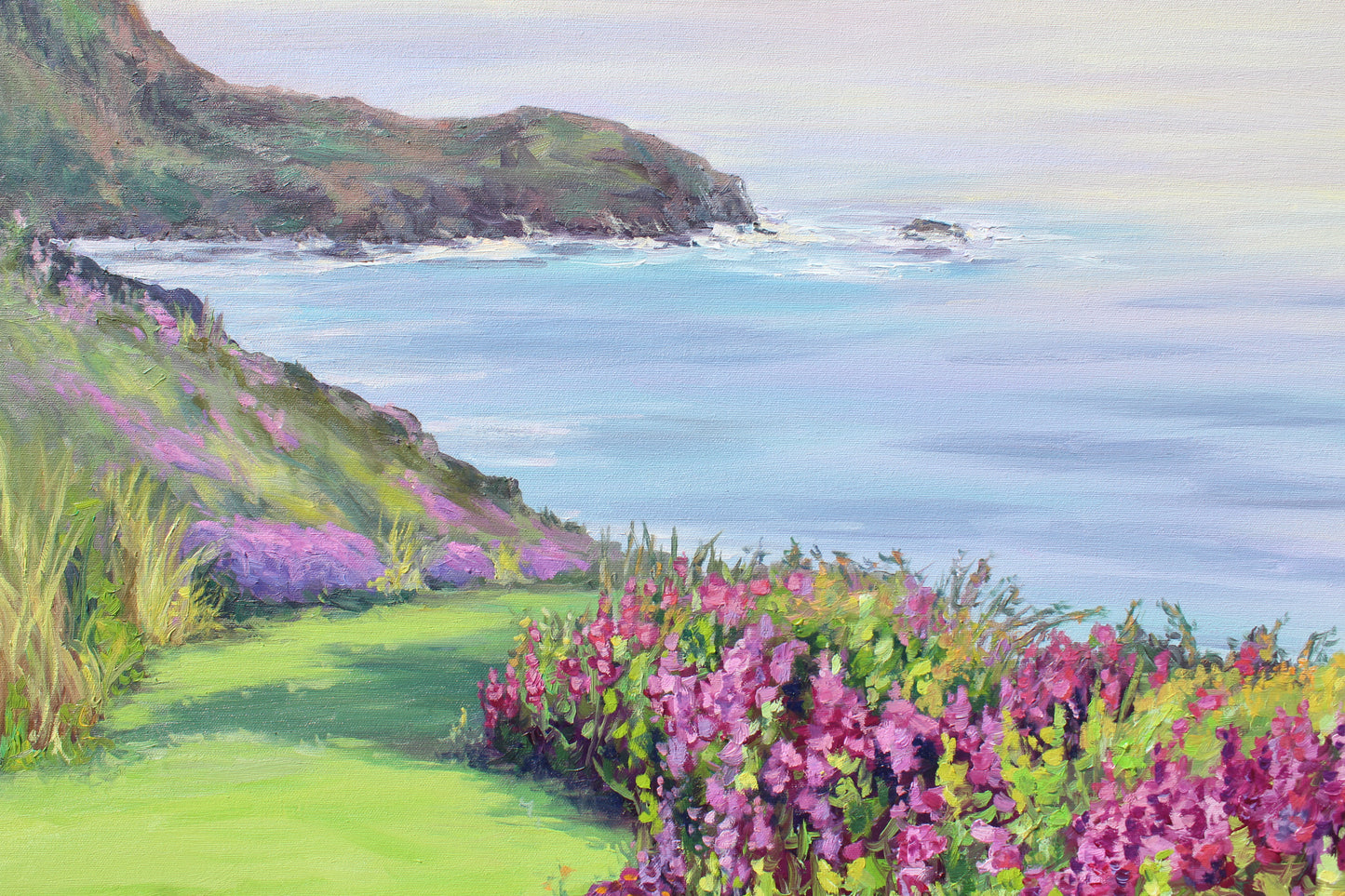 Seaside Garden, Original Oil Painting