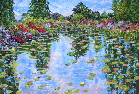 Commission of Extra Large Water Lily Pond Painting