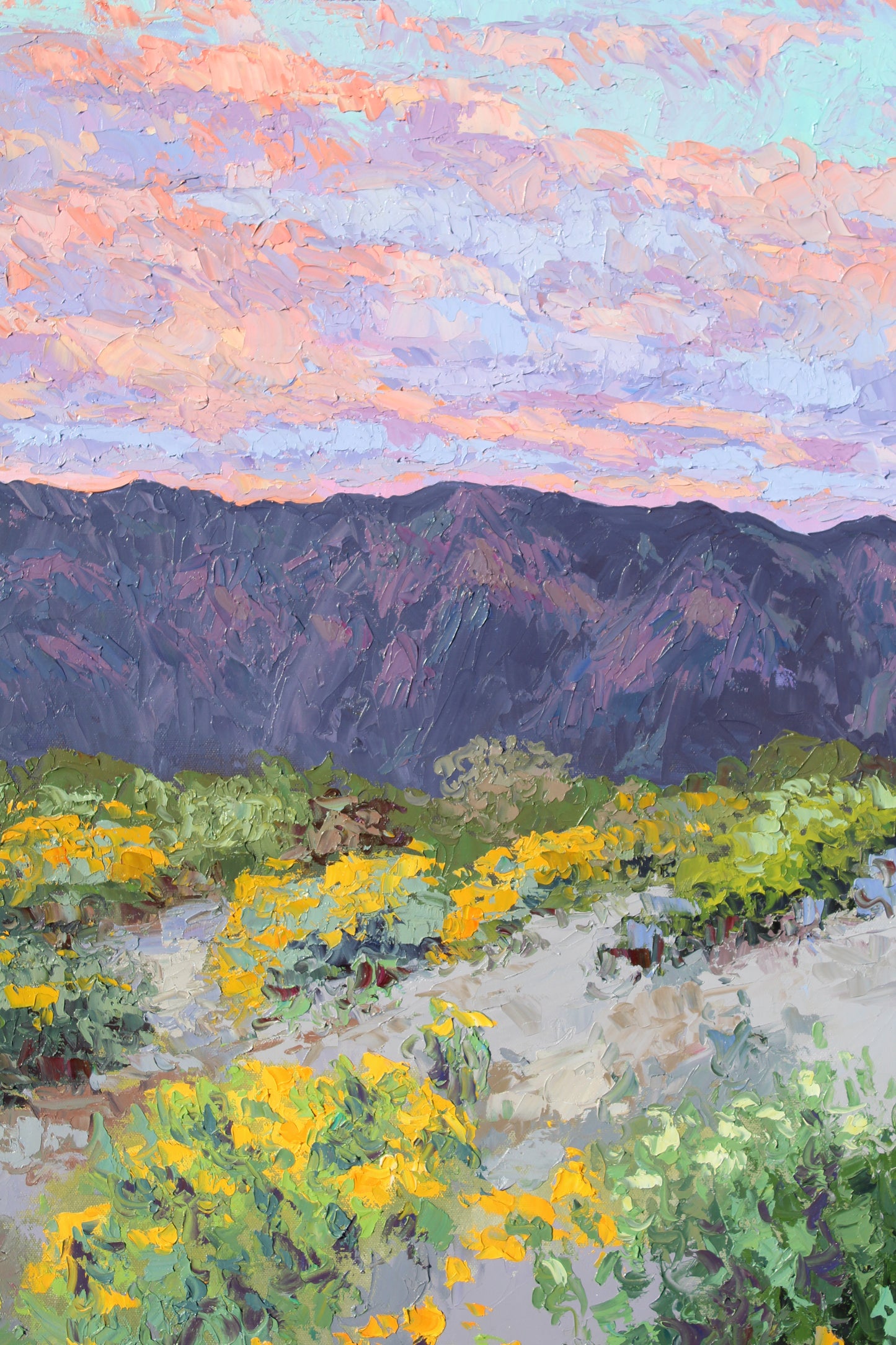 Desert Glow, Original Desert Landscape Oil On Canvas