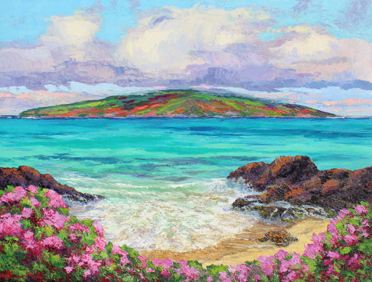 Turtle Beach Maui, An Original 30" x 40" Hawaiian Seascape Oil Painting On Canvas