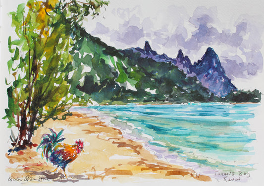 A Rooster At Tunnels Beach, Kauai