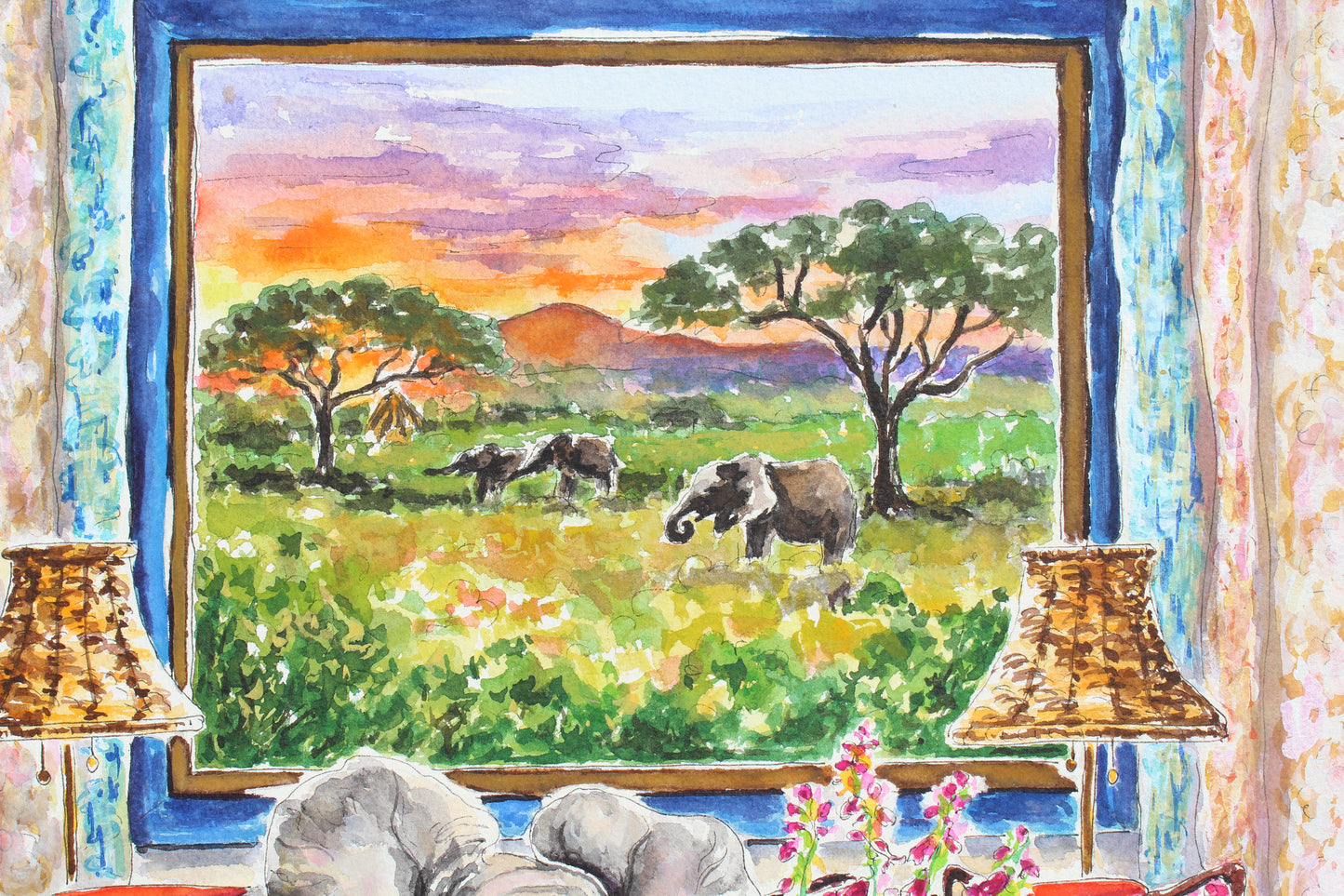 Couch Safari, Giclee Print