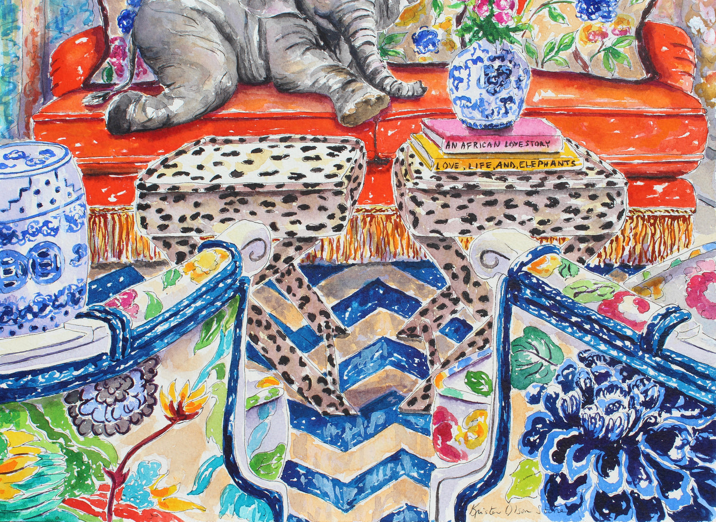 Couch Safari, Giclee Print
