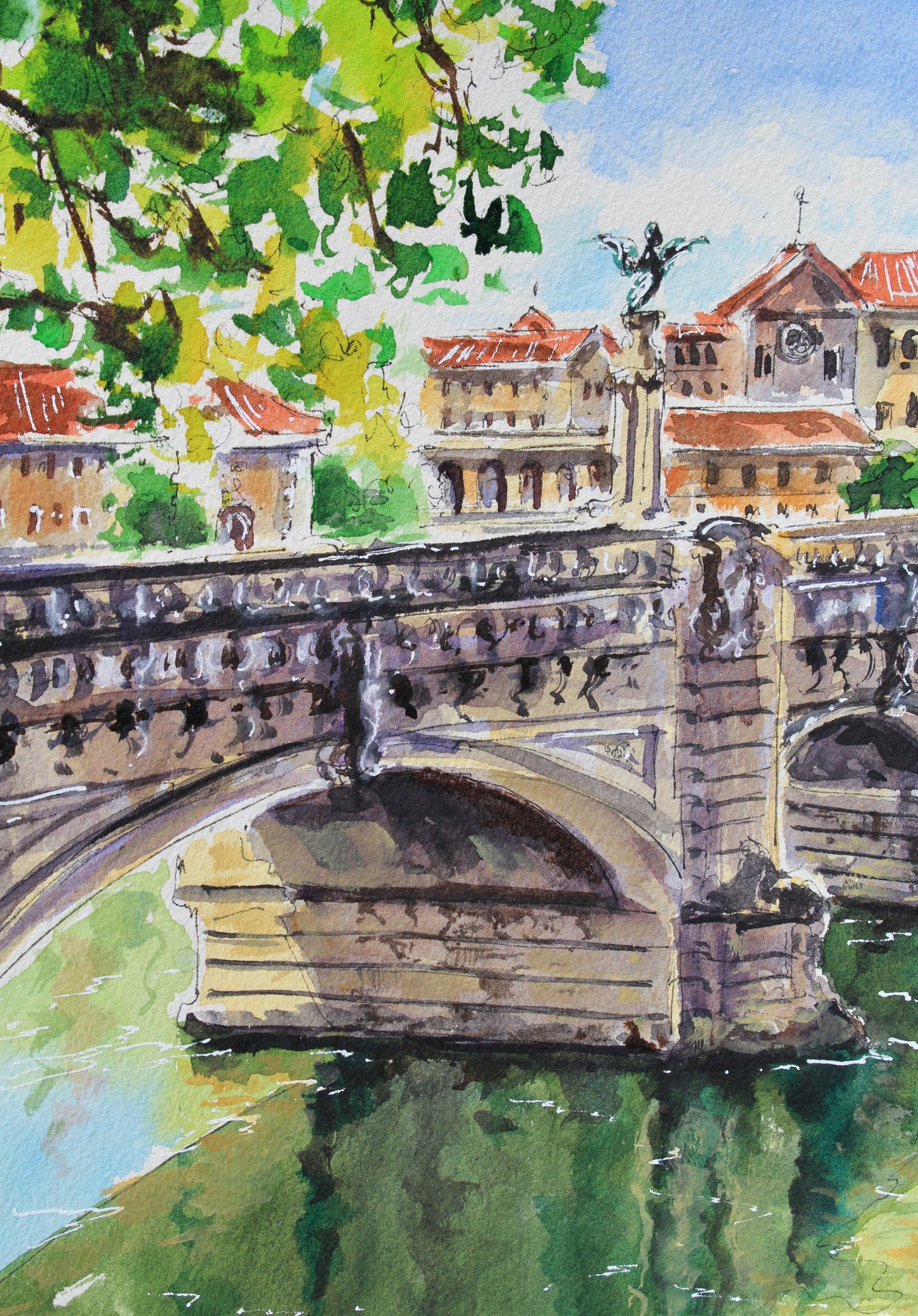 The Bridge Over The Tiber River, Rome