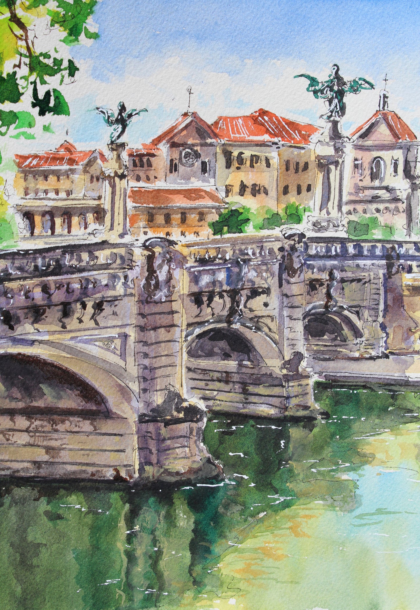 The Bridge Over The Tiber River, Rome