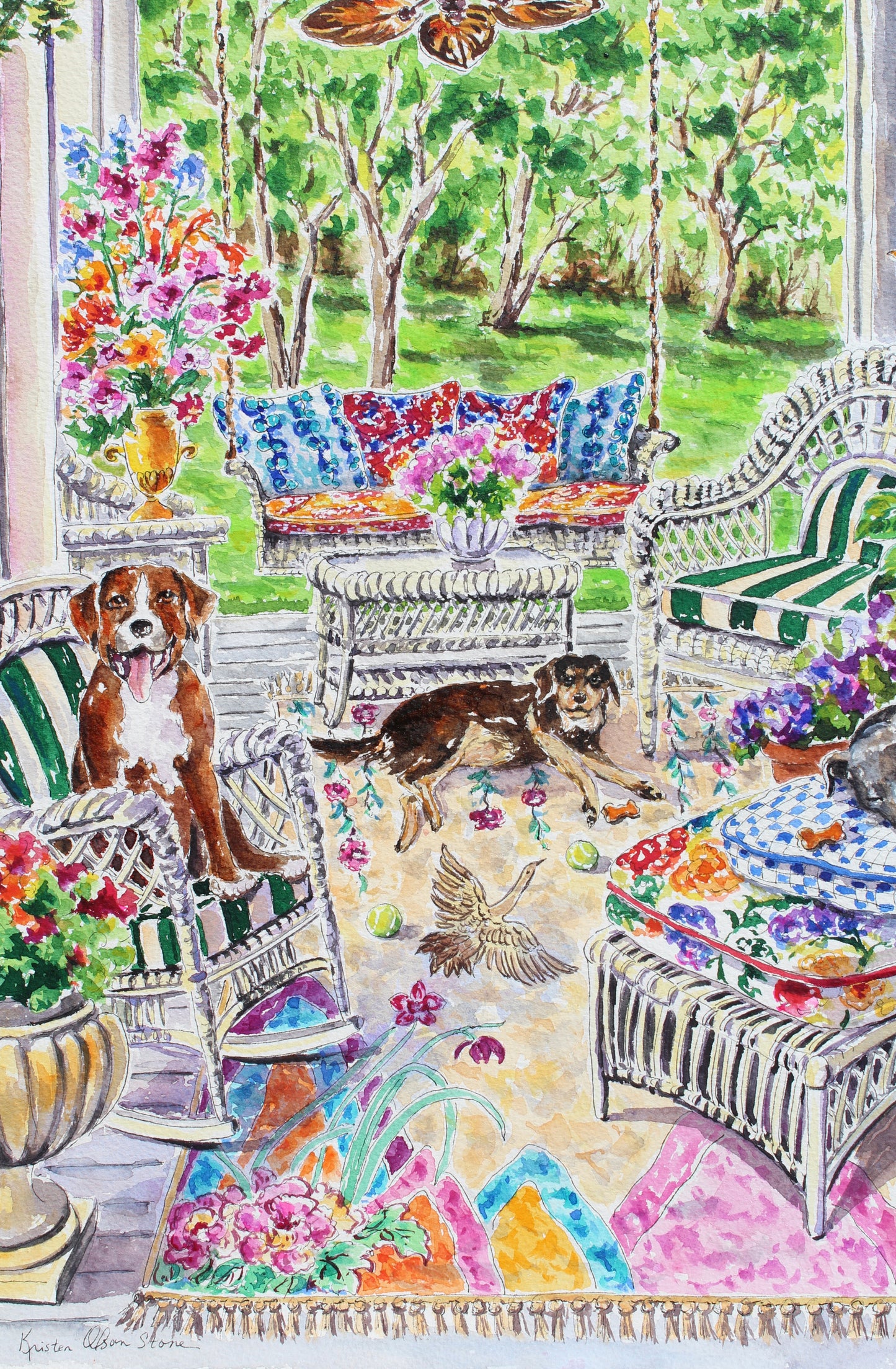 Commissioned Painting of Pepper, Snickers, and Bobby