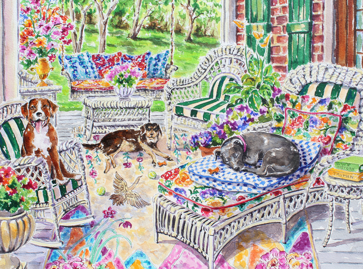 Commissioned Painting of Pepper, Snickers, and Bobby