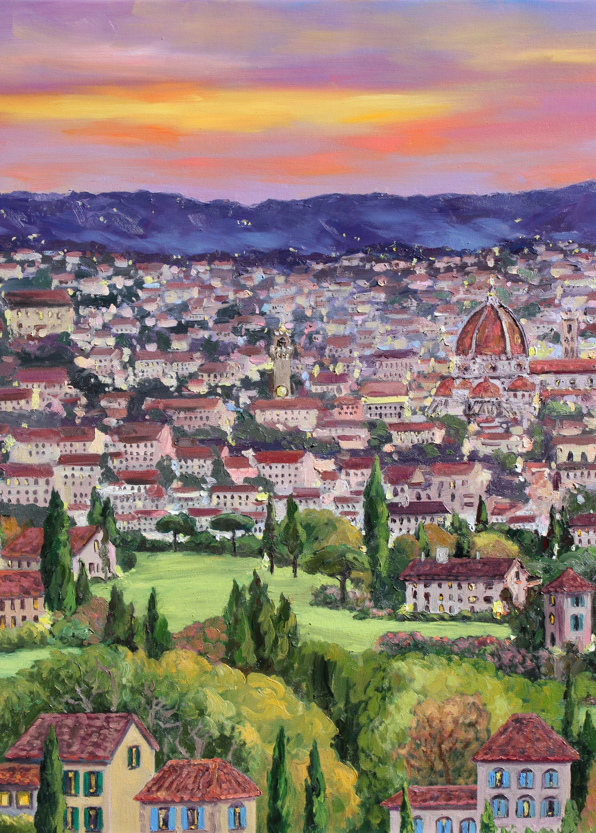 Commission For Oil Painting Of The View Of Florence From Fiesole