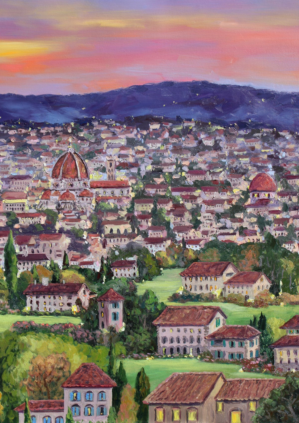 Commission For Oil Painting Of The View Of Florence From Fiesole