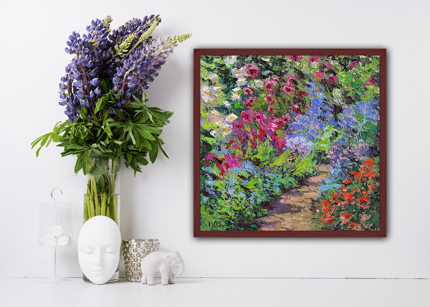 Country Garden, Original Oil Painting On Canvas