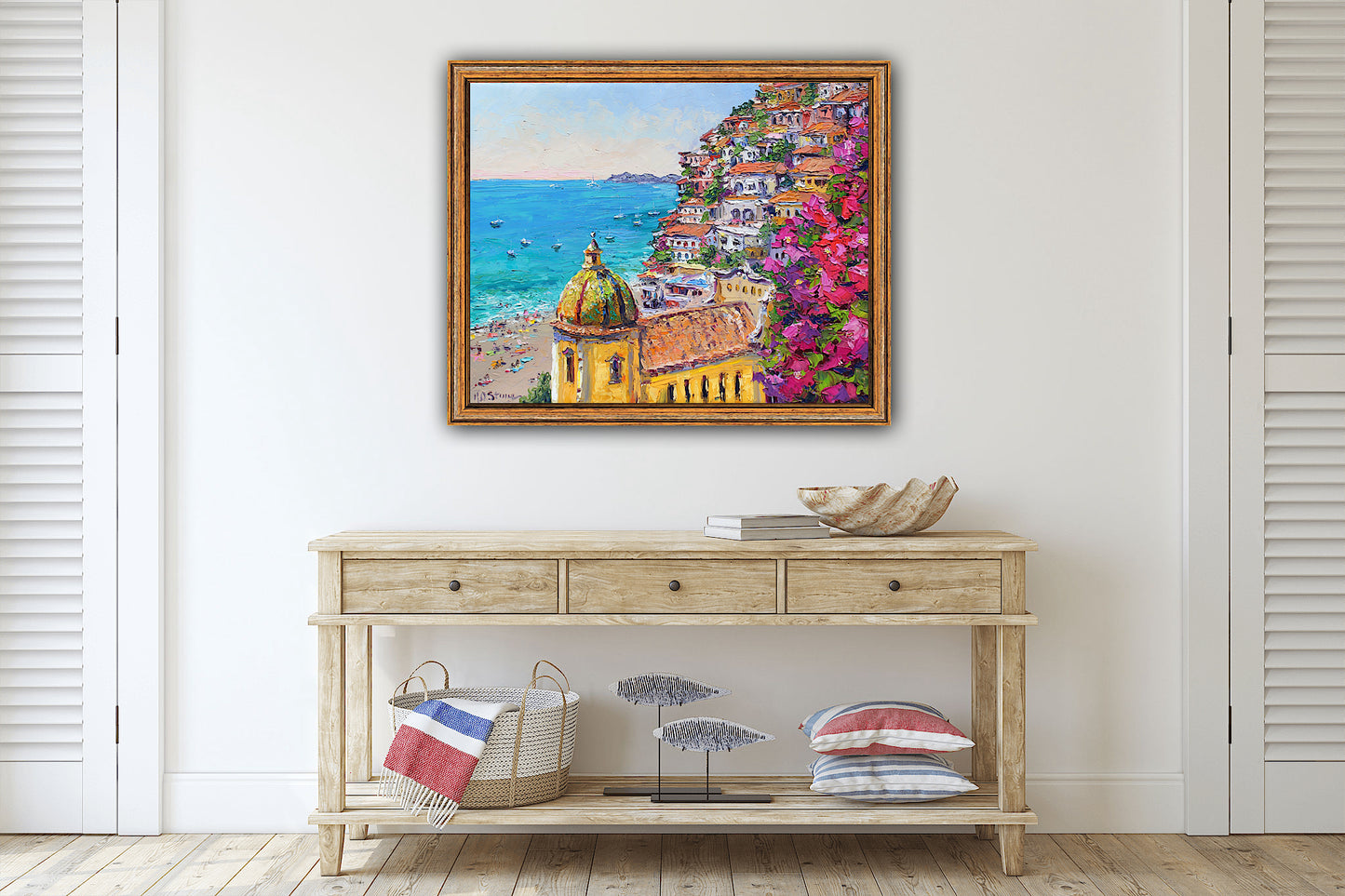 Santa Maria Assunta, Positano, Original Oil Painting