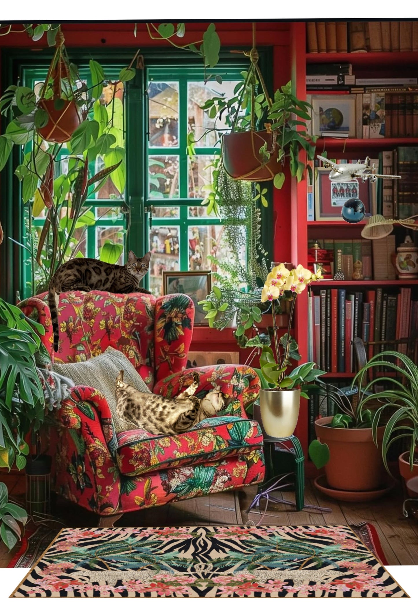 Commission A Pet Portrait, Original Watercolor Painting Of Your Pet In A Colorful Room Setting