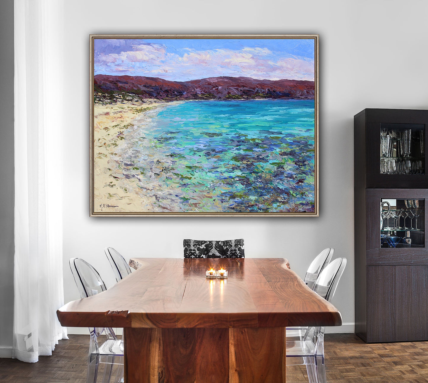 Balandra Bay, A 22" x 28" Original Seascape Oil Painting Of Baja