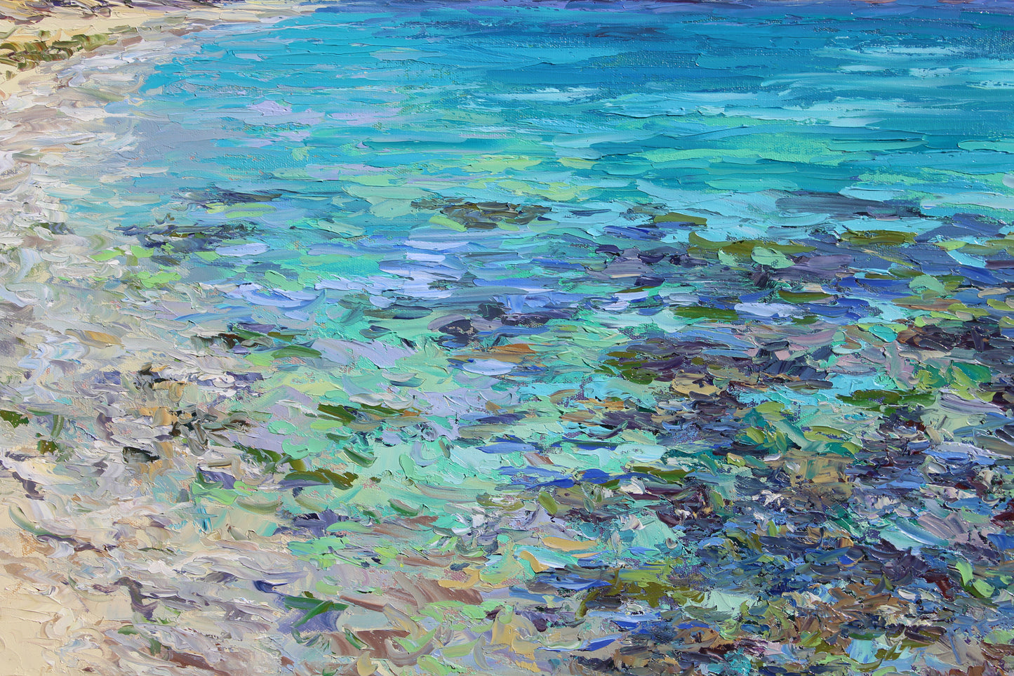 Balandra Bay, A 22" x 28" Original Seascape Oil Painting Of Baja