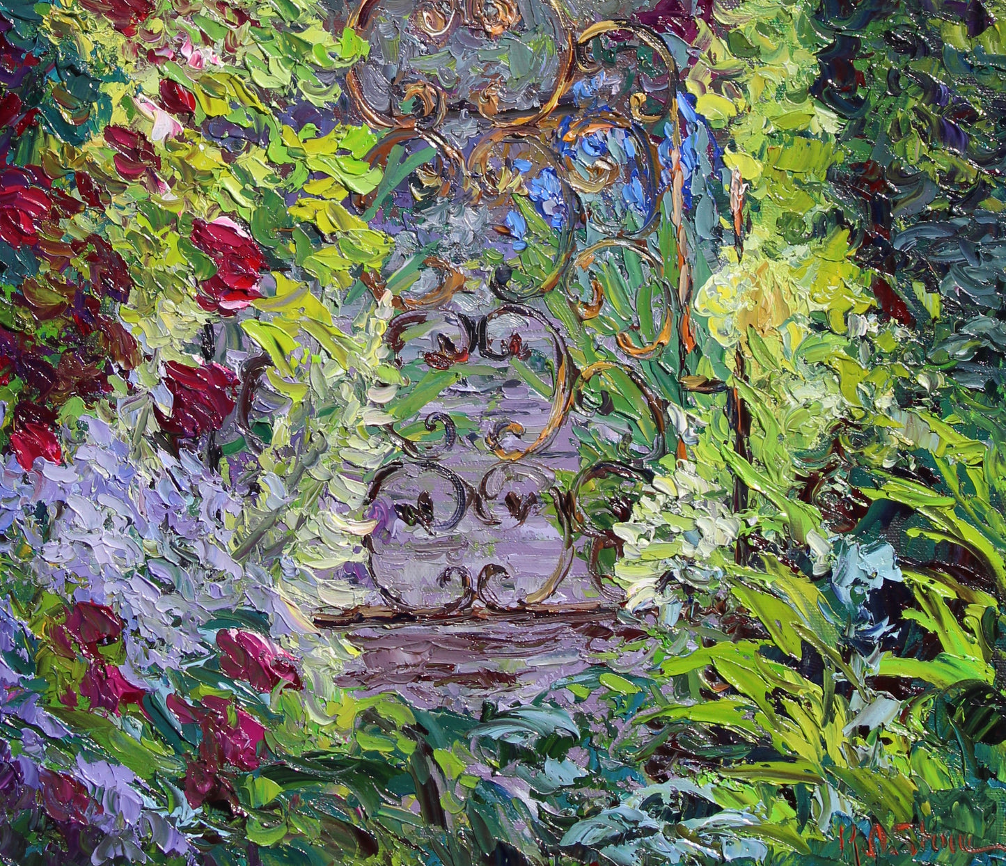 The Garden Sentry, Original 20" x 16" Oil On Canvas