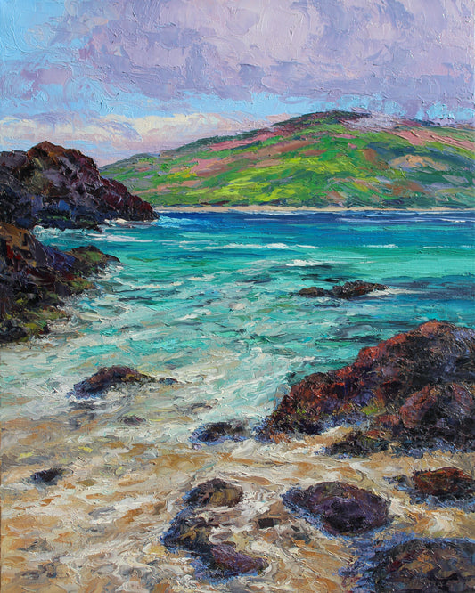 Maui Afternoon, Original Hawaiian Seascape Oil Painting