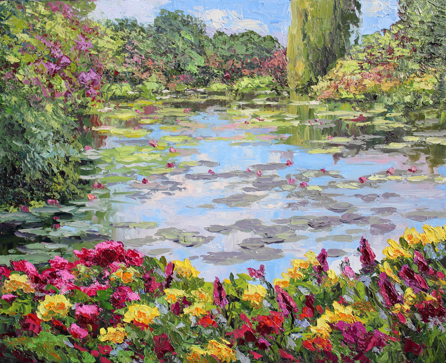 Dreams Of Giverny, 16" x 20" Garden Landscape Of Monet's Waterlily Pond, Oil On Canvas