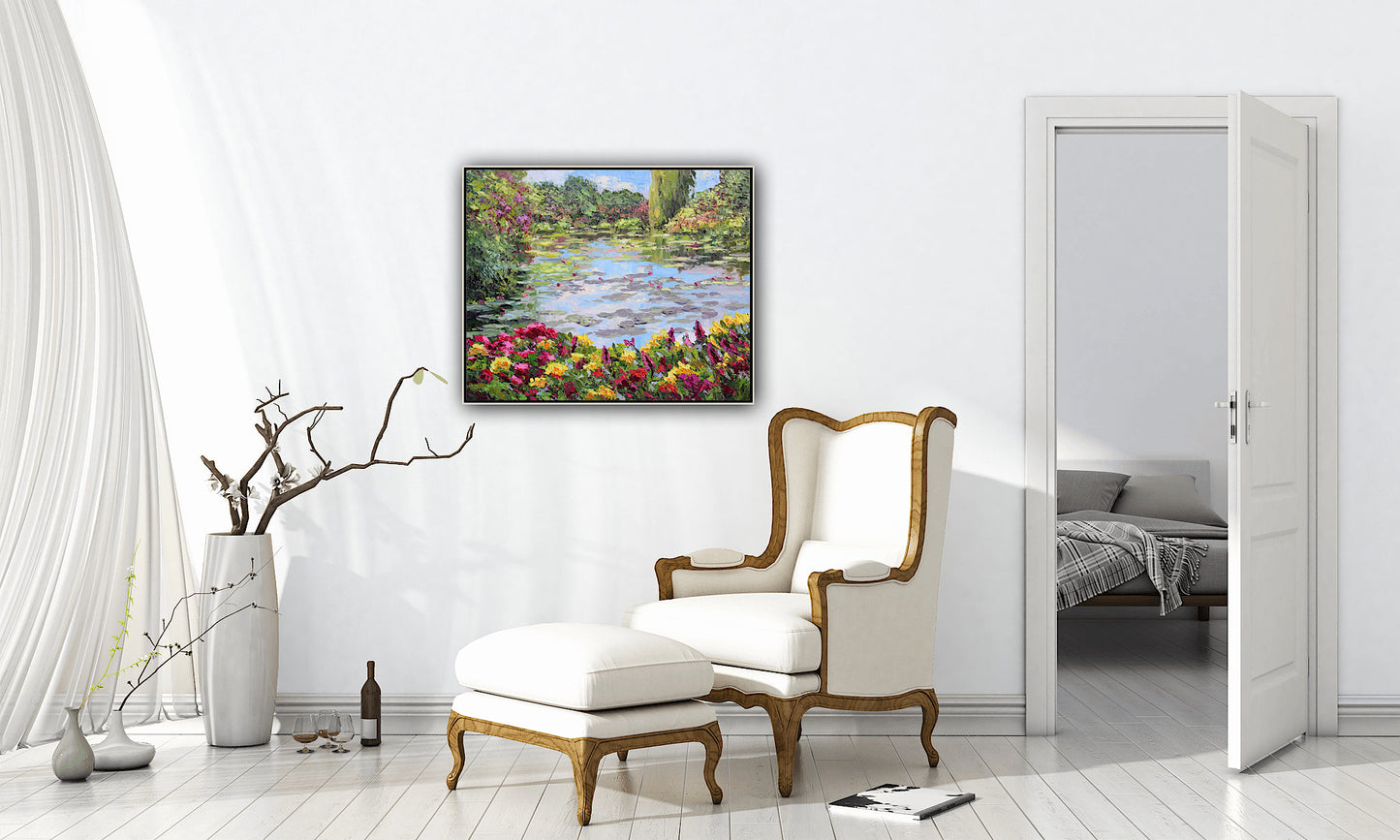 Dreams Of Giverny, 16" x 20" Garden Landscape Of Monet's Waterlily Pond, Oil On Canvas